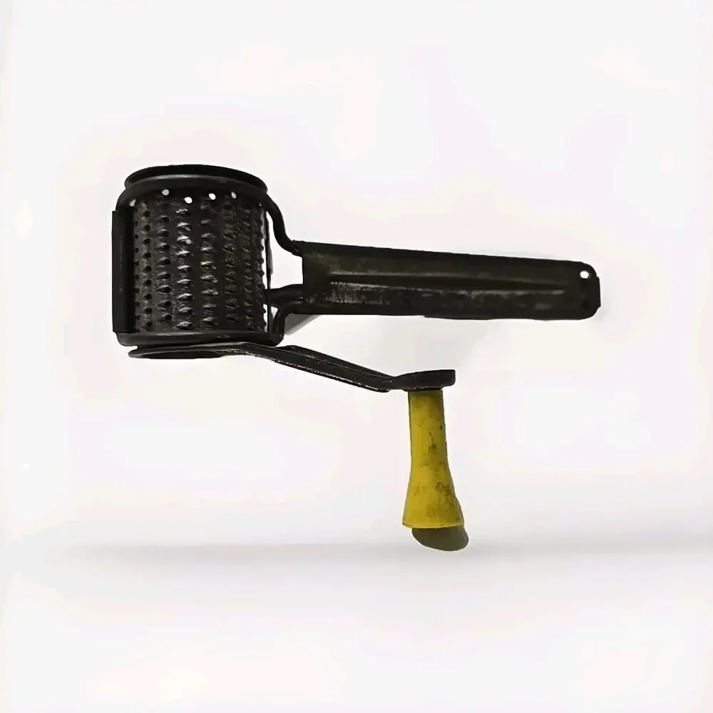 Vintage Mouli Hand Crank Rotary Cheese Grater Made in France Yellow Handle